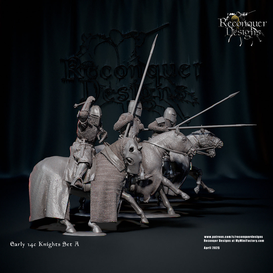 Early C14th Knights Set A, Mounted