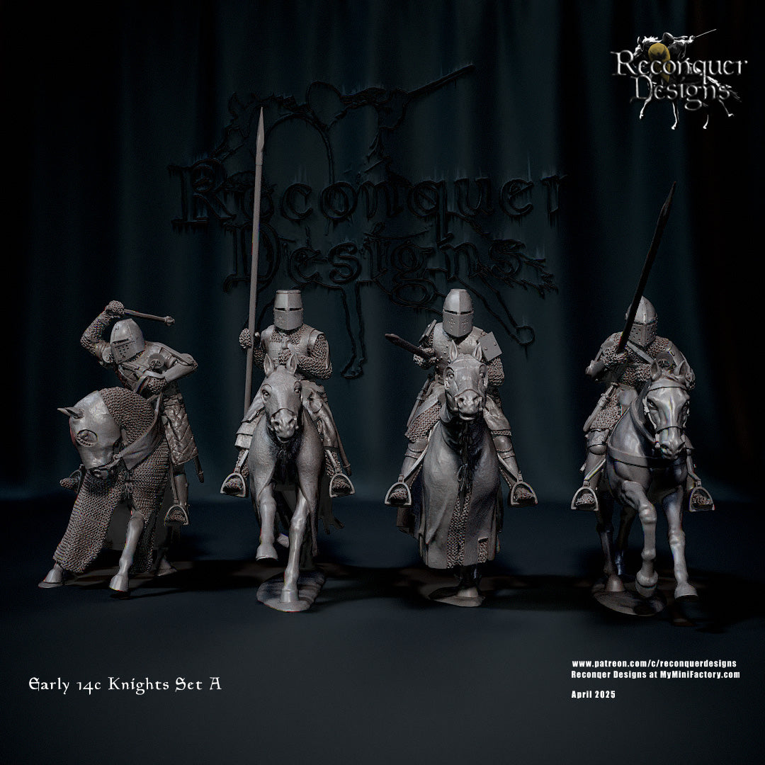 Early C14th Knights Set A, Mounted