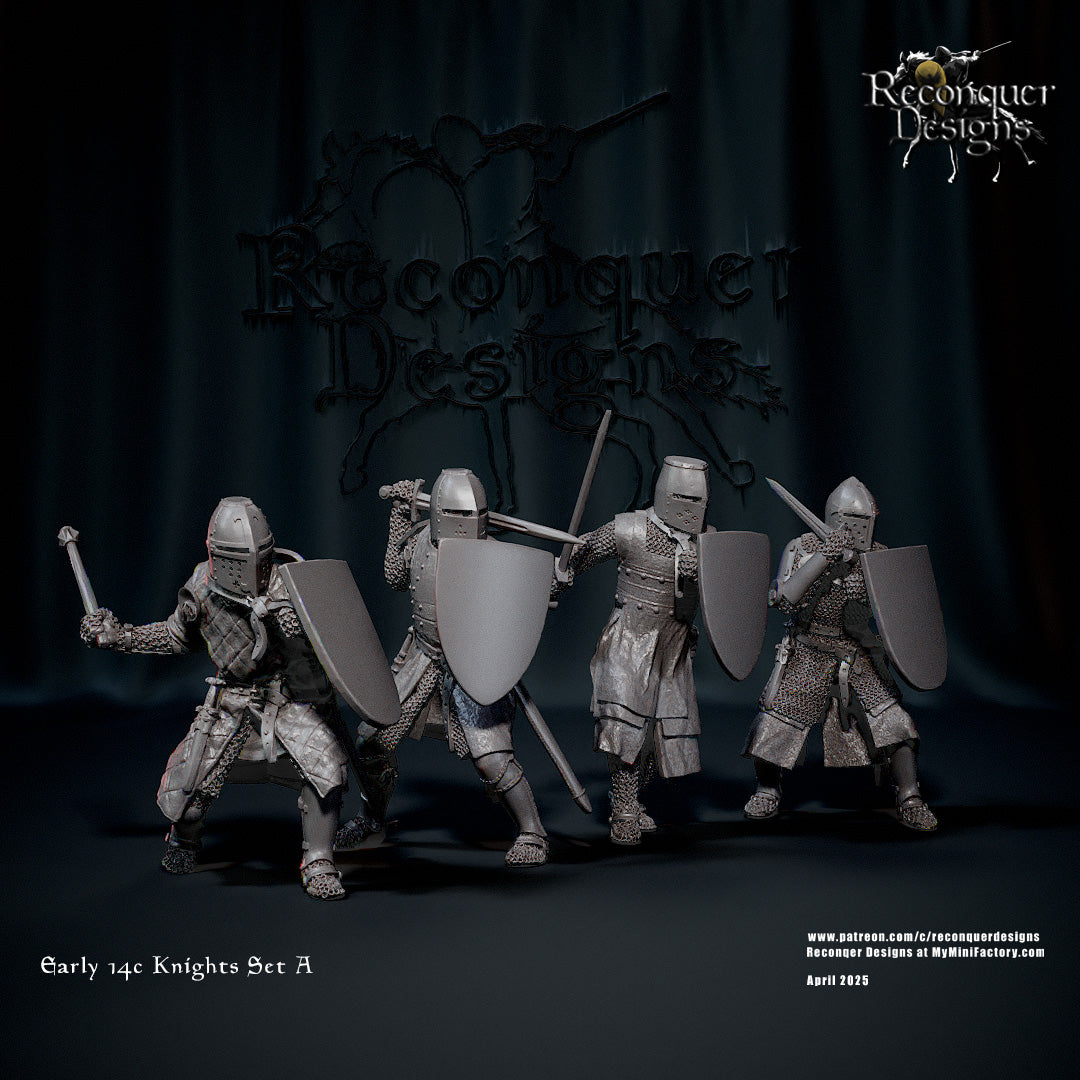 Early C14th Knights Set A, Dismounted