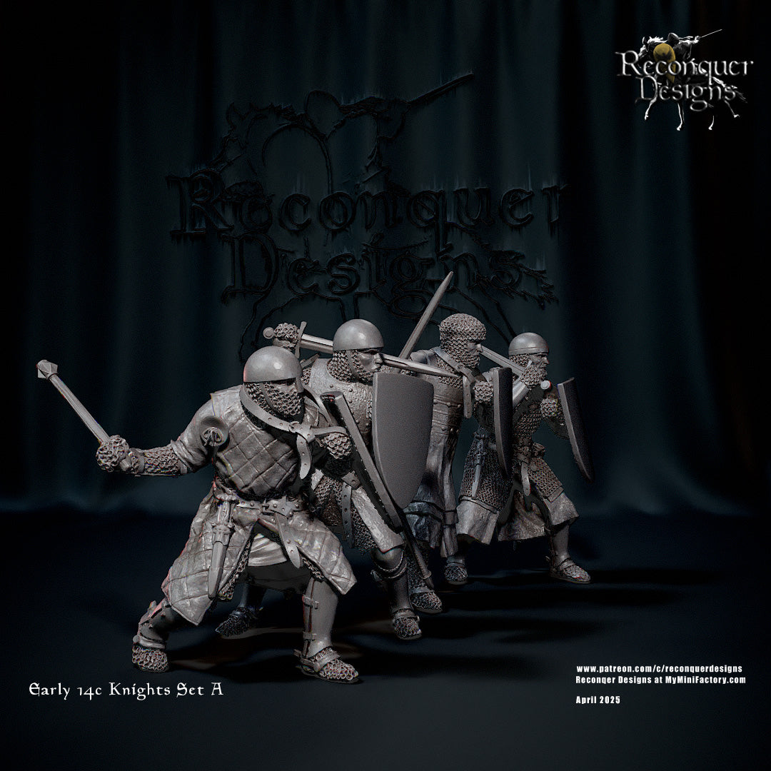Early C14th Knights Set A, Dismounted
