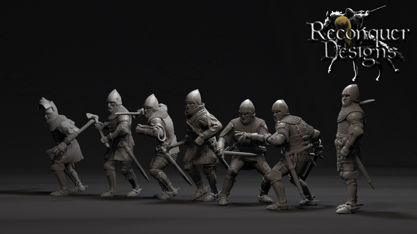 C14th Men at Arms, Dismounted