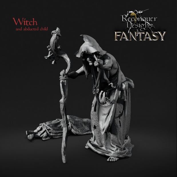 Witch with captured child
