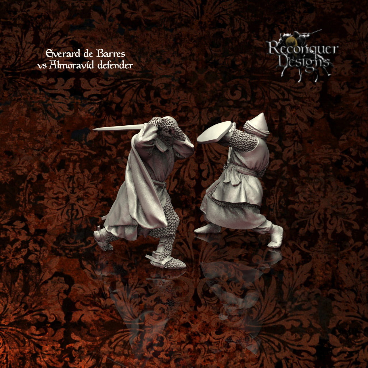 Everard de Barres fighting an Almoravid foot soldier