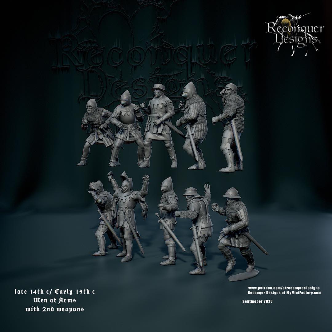 Late C14th/Early C15th Men at Arms, Two-Handed Weapons