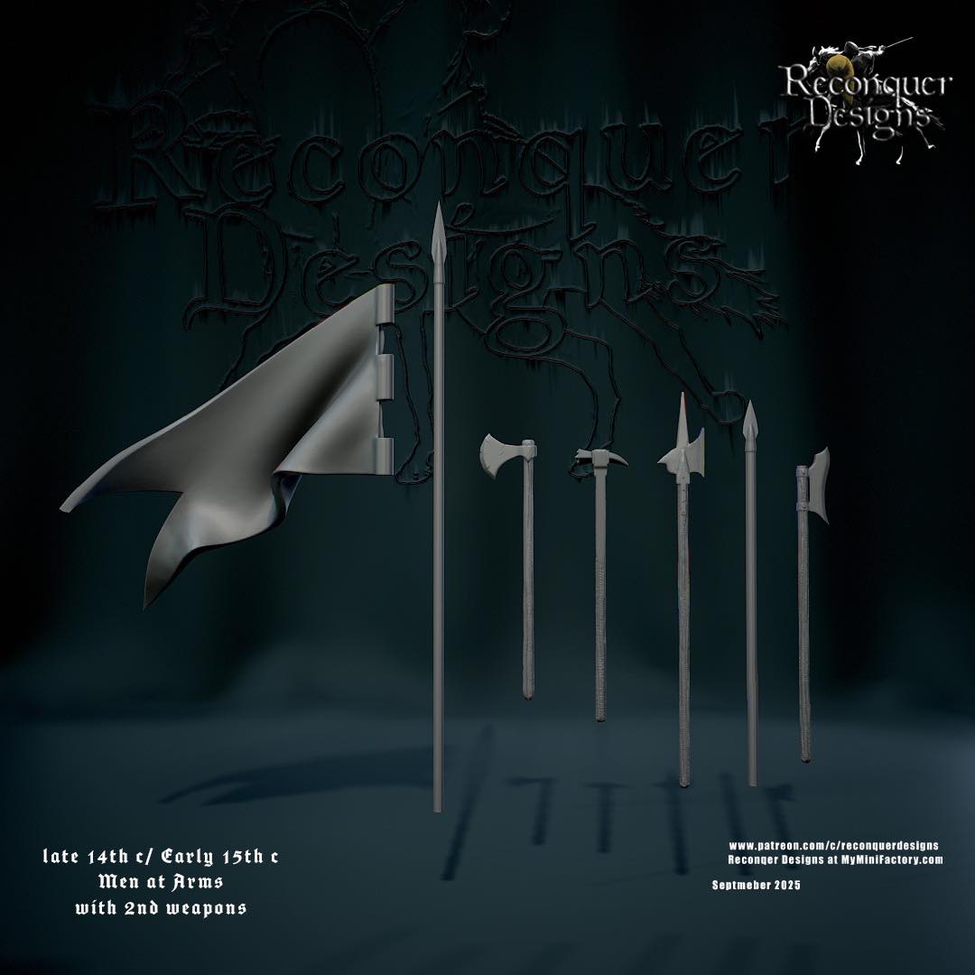 Late C14th/Early C15th Men at Arms, Two-Handed Weapons