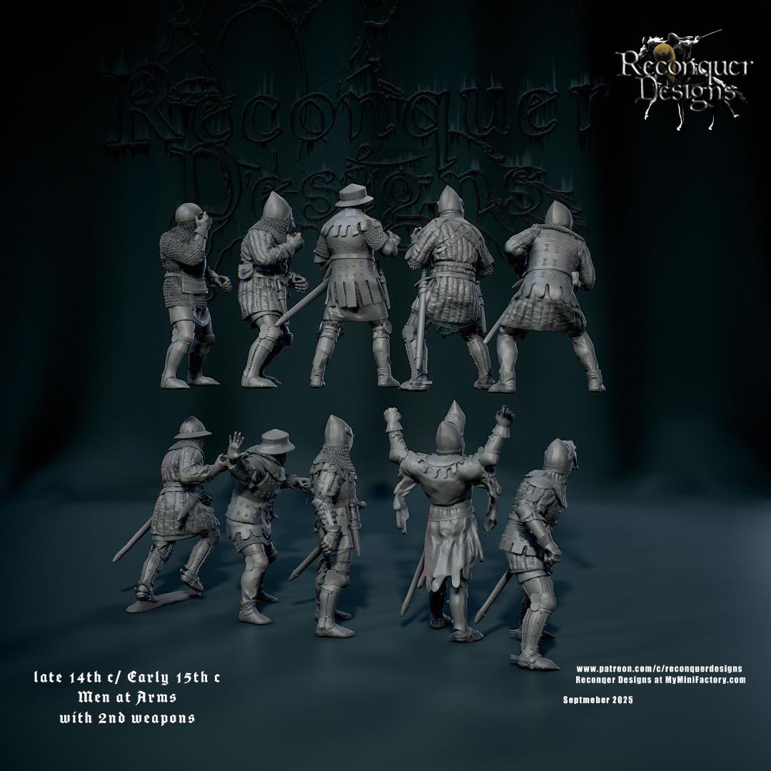 Late C14th/Early C15th Men at Arms, Two-Handed Weapons