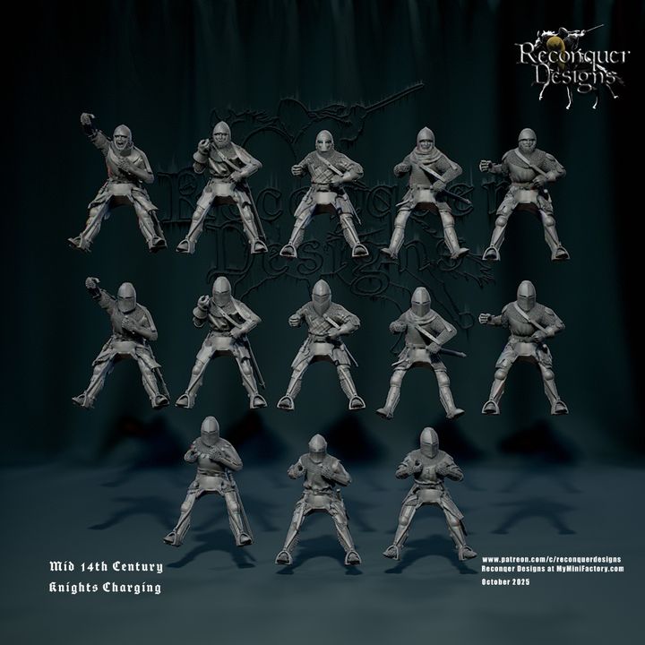 Mid C14th Knights Set A Charging