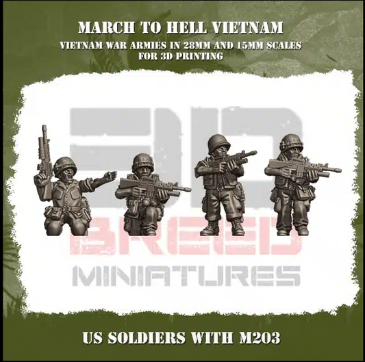 US Army riflemen with M203 Grenade Launcher