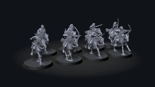 Emishi horse archers, riders only, STL files